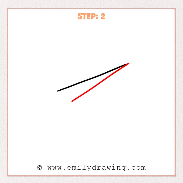 how to draw a paper airplane - Step 2